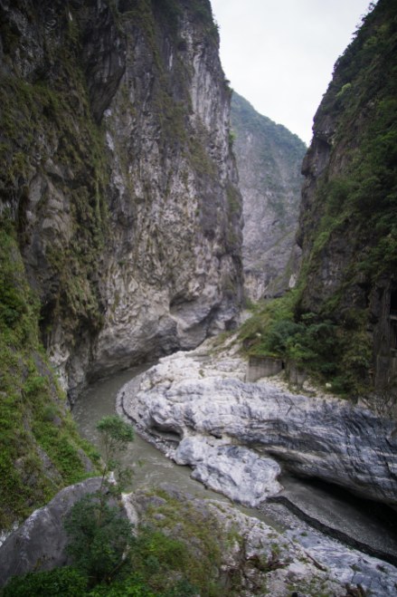 The river coursing through the gorge.