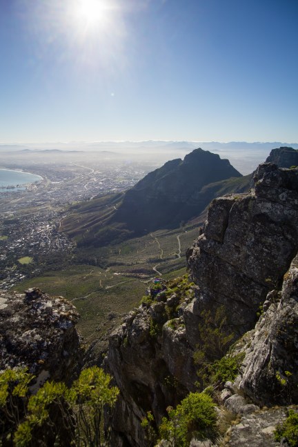 Here you can see the hiking path up Table Mountain.